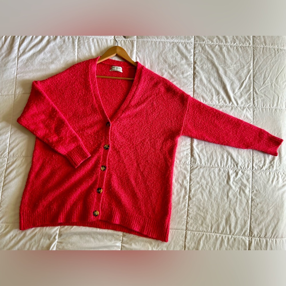 Urban Outfitters Women’s Hot Pink Oversized Cardigan